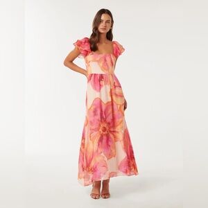 EVER NEW Darla Flutter-Sleeve Midi Dress